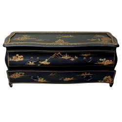 Spruce Wood Black Lacquer Flat Screen TV Cabinet (China)