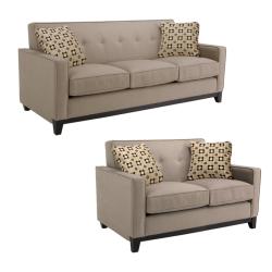 Jazz Pewter Fabric Sofa and Loveseat