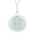 Sterling Silver Diamond Cross Necklace