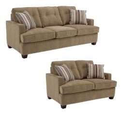 Jade Moss Fabric Sofa and Loveseat