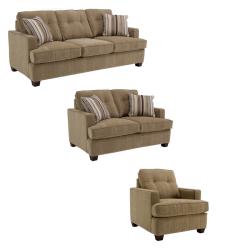 Jade Moss Fabric Sofa, Loveseat and Chair