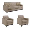 Jazz Pewter Fabric Sofa and Two Chairs