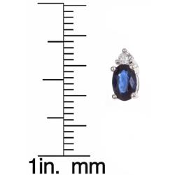 Dyach 14k White Gold Sapphire and Diamond Accent Stud Earrings