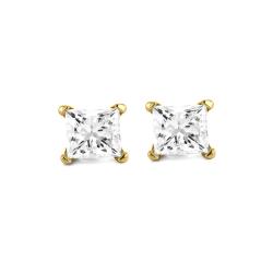 14k Yellow Gold 1/2ct TDW Certified Diamond Earrings (G-H, SI2-SI3)