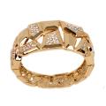 14k Gold Overlay Clear Cubic Zirconia Abstract Bracelet