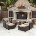 Delano 5-piece Outdoor Chair and Ottoman with Side Table Set