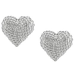 Sterling Silver Knotted Heart Stud Earrings