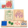 Wood Mounted 6-piece Rubber Stamp Set