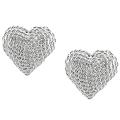 Sterling Silver Knotted Heart Stud Earrings