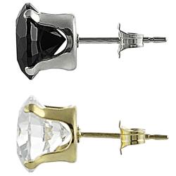 Tressa Sterlomg Silver CZ Stud Earrings (Set of 2)