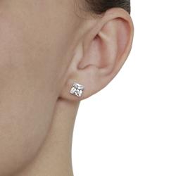 Journee Collection Vermeil Black/ White CZ Stud Earrings (Set of 2)
