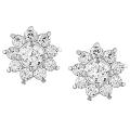 Sterling Silver Cubic Zirconia Flower Earrings