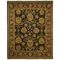 Indo Hand-knotted Jaipur Treasures Black/ Burgundy Wool Heirloom Rug (9' x 12')