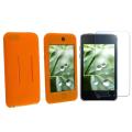 Orange Skin Case/ Anti-glare LCD Protector for Apple iPod Touch Gen3