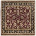 Hand-knotted Finial Dark Burgundy Wool Rug (8' Square)