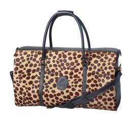 Terrida Leather/ Printed Haircalf 19 Inch Large Carry On Duffel