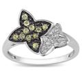 10k White Gold Yellow Sapphire and 1/8ct TDW Diamond Ring (H-I, I2-I3)