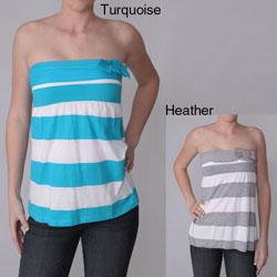 Ci Sono by Journee Junior's Striped Sleeveless Empire Waist Tunic Top