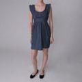 Ci Sono by Journee Junior's Pleated Neckline Sleeveless Denim Dress
