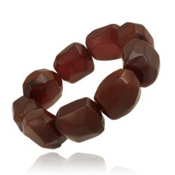 Stonique Creations Carnelian Nugget Stretch Bracelet