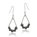 Sterling Silver Peacock Freshwater Pearl Boat Earrings (5-6 mm)