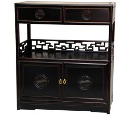 Rosewood Antique Black Long Life Display Cabinet (China)
