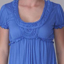 Journee Collection Junior's Empire Waist Short-sleeve Tunic Top