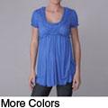 Journee Collection Junior's Empire Waist Short-sleeve Tunic Top