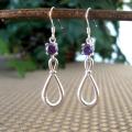Sterling Silver Purple Cubic Zirconia Earrings (Thailand)