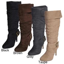 Journee Collection Women's 'Betsy' Buckle Accent Mid-calf Boots