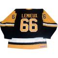 Steiner Sports Mario Lemieux Black Penguins Replica Autograph Jersey