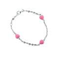 Sterling Silver Children's Enameled Heart Adjustable Bracelet