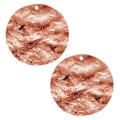 Copperplated Pewter Round Textured Disc Pendants (Set of 2)