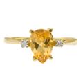 10k Yellow Gold Citrine and Diamond Accent Ring