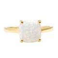 10k Yellow Gold Cushion-cut Created Opal Solitaire Ring (Size 8)