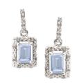 Sterling Silver Created Blue Spinel and 1/10ct TDW Diamond Earrings (J-K, I3)