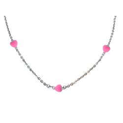 Sterling Silver Children's Enameled Heart Necklace