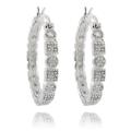 Sterling Silver 1/4ct TDW Diamond Geometric Hoop Earrings (I-J, I2-I3)