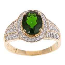 Dyach 14k Yellow Gold Chrome Diopside and 1/5ct TDW Diamond Ring (G-H, I1-I2)