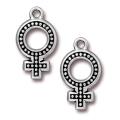 Silverplated Pewter Female Gender Symbol Charms (Set of 2)