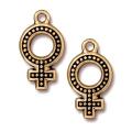 Goldplated Pewter Female Gender Symbol Charms (Set of 2)