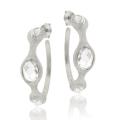 Lux CZ Sterling Silver Cubic Zirconia Hoop Earrings