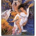 'Goddess with Wolves' Giclee Canvas Art