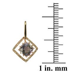 Gems For You 10k Rose Gold Amethyst and Diamond Accent Earrings