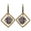 Gems For You 10k Rose Gold Amethyst and Diamond Accent Earrings