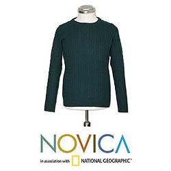 Alpaca Wool Men's 'Seafarer' Crewneck Sweater (Peru)