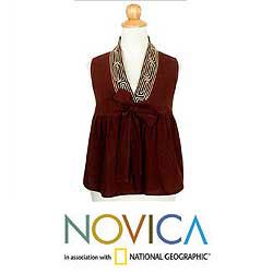 Cotton 'Relax In Brown' Blouse (Thailand)