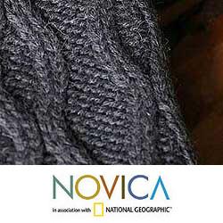 Men's Alpaca Wool 'Steel Ice' Cardigan Sweater (Peru)
