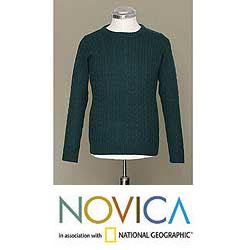 Alpaca Wool Men's 'Seafarer' Crewneck Sweater (Peru)