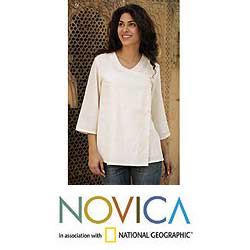 Cotton 'Desert Hero' Wrap Blouse (India)